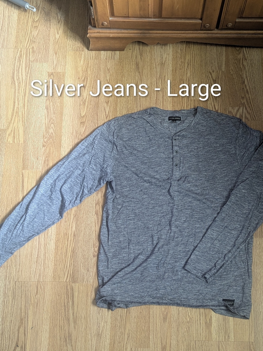 Silver Jeans Men's Long-Sleeve Heather Gray Henley Top